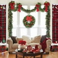 thumbnail image 4 of Christmas Wreath, Holiday Decoration, Woven Rattan Wreath with Simulated Pines Cones and Red Berries for Front Door Hanging, Indoor and Outdoor Use, Green Plastic, Battery Operated, 4 of 7