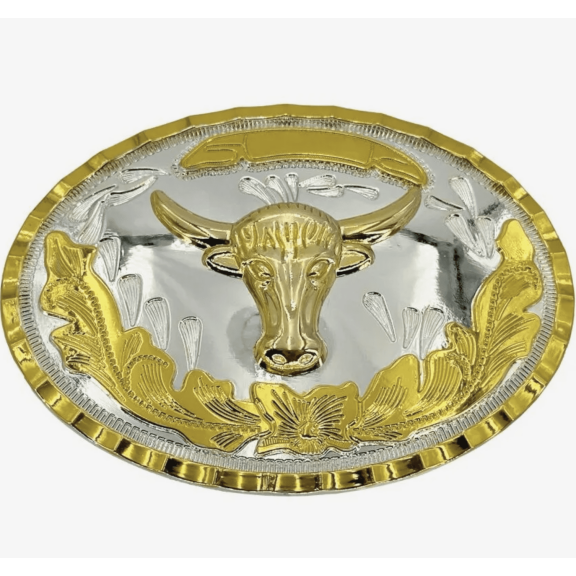 Oversize BIG BULL HEAD Belt Buckle Silver GOLD Western Cowboy Large ov63 - New with box/tags