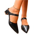 thumbnail image 3 of KEVCHE Womens Slingback Flats Pointed Toe, Closed Toe Elegant Mid-Heel Chunky Heel Sandals,Square Topline Slip On Dressy Flats for Office Work Date, 3 of 5