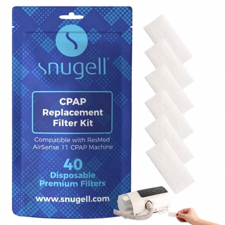 Snugell Disposable CPAP Filters – Compatible with AirSense 11 Machines – 40 -Pack – Travel-Friendly Design, and Easy Installation for Home and Travel Use