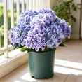 thumbnail image 5 of Hydrangea Artificial Flower for Outdoor, 4 Bundles Fake Hydrangea Bush Plant UV Resistant for Outdoors Front Porch Indoor Home Garden Decor, Purple, 5 of 9