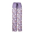 thumbnail image 4 of Pantalon de Pyjama Long Décontracté à Taille Haute avec Lacets et Cordon de Serrage pour Femmes pour Confort Automne Hiver, 4 of 4
