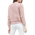 thumbnail image 5 of Chaqueta bomber acolchada con cremallera y mangas largas raglán para mujer con bolsillos Rosa XL, 5 of 5