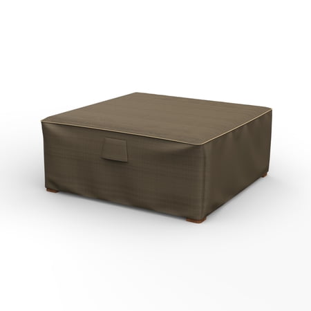 Budge Large Black and Tan Patio Table/Ottoman Cover, StormBlock™ Hillside