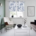 thumbnail image 4 of Blue Botanical Kitchen Curtains Small Short 39 Inch Length, Vintage Botanical Birds Grommet Top Bedroom Living Room Curtains, Light Filtering Cafe Curtain Drapes 2 Panels Set 55''x39'', 4 of 9