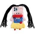 thumbnail image 1 of fluffy phone case compatible with iPhone 14 pro max,fluffy plush phone case with DIY girl braids,Teen Girls Phone Case for iphone14promax (Snow White), 1 of 4