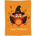 thumbnail image 2 of Thanksgiving Blanket Pumpkin and Turkey Flannel Blanket Soft Cozy Throw Blankets for Bed Sofa Couch Office Travel All Season 80"X60", 2 of 8