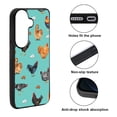 thumbnail image 2 of WIRESTER Shockproof Soft Rubber Cover Case for Samsung Galaxy S26 6.3" 2026, Barnyard Chicken Roosters Teal Background, 2 of 5