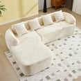 thumbnail image 3 of Modern L-Shaped Sectional Sofa with 4 Pillows, Chenille Fabric Cloud Couch with High-Elastic Sponge, No Assembly Required for Living Room Apartment, Beige, 3 of 7