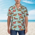 thumbnail image 2 of Fuzoiu Dachshund Christmas Play Print Hawaiian Shirt for Men, Summer Beach Casual Short Sleeve Button Down Shirts, Men’s Beach Summer Shirts with Pocket,XX-Large, 2 of 7