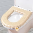 thumbnail image 2 of Fundas para asiento de inodoro impermeables, elegantes, universales, para todas las estaciones, con asa portátil Blanco lechoso, 2 of 9