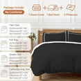 thumbnail image 6 of Solid Color Duvet Cover Set Twin Size, Black 4 Piece Soft Microfiber Bedding Set with 1 Duvet Cover, 1 Flat Sheet, 2 Pillowcases, 6 of 9