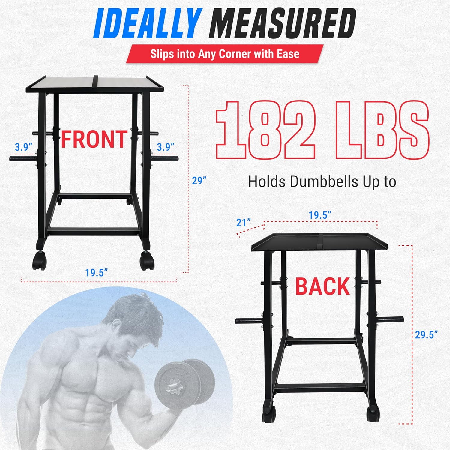 Dumbbell Stand & Weight Plate Tree – Steel Dumbbell Rack for 260 LB Compact Dumbbell Rack –Adjustable Power Block Dumbbell Holder W/Plate Peg,– weight rack for home gym