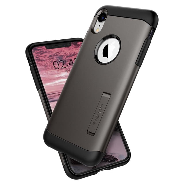 Funda Slim armor Spigen para iPhone XR Gunmetal