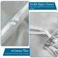 thumbnail image 5 of 800 TC 100% Egyptian Cotton Premium Duvet Cover Zipper Closur Ultra Soft Durable and Fade Resistant Color Silver Grey Stripe size King, 5 of 5