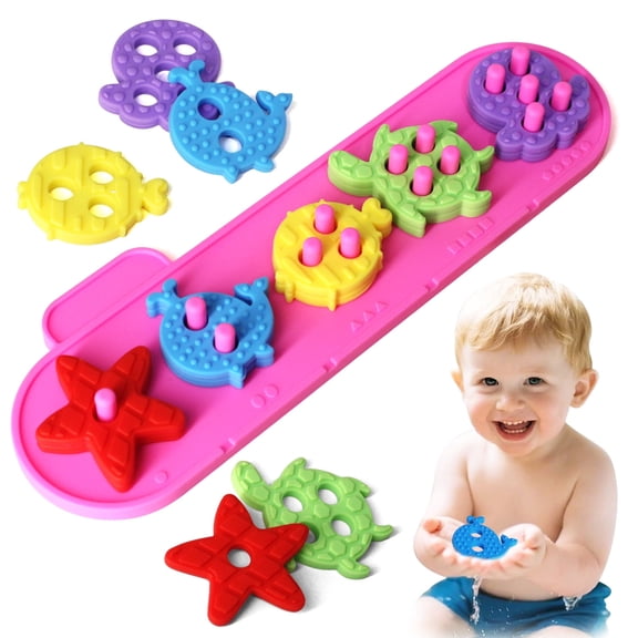 Montessori Silicone Shape Sorter Stacking Toys for Toddlers 1-3, Bath Toys for 1 2 3 Year Old Boys Girls, Educational Learning Counting Puzzle, Birthday Gifts Toys for 1 Year Old