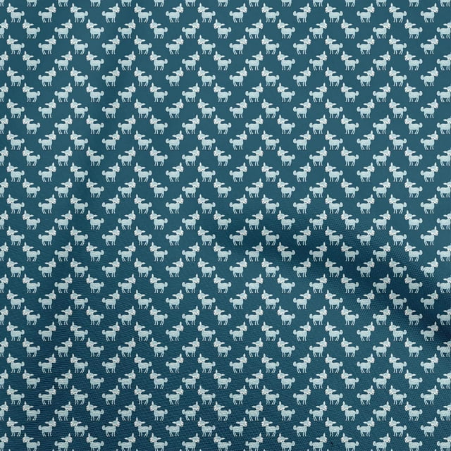 oneOone Rayon Teal Blue Fabric Animal Sewing Craft Projects Fabric Prints By Yard 56 Inch Wide