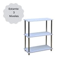thumbnail image 3 of Anaquel Estante Multiusos Madera Con Acero Inoxidable Blanco ELLEGANCE HOUSEWARE SS34373, 3 of 5