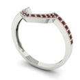 thumbnail image 2 of 0.25 ct Brilliant Round Cut Natural Garnet 18K White Gold Stackable Band SZ 4, 2 of 6