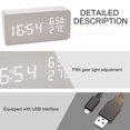 thumbnail image 3 of Digital Wooden Alarm Clock, Electronic LED Desktop Clock with Temperature Humidity Time Display, 3 of 5