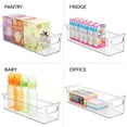 thumbnail image 4 of mDesign Slim Plastic Kitchen Storage Container Bin with Handles, 8 Pack - Clear, 4 of 8