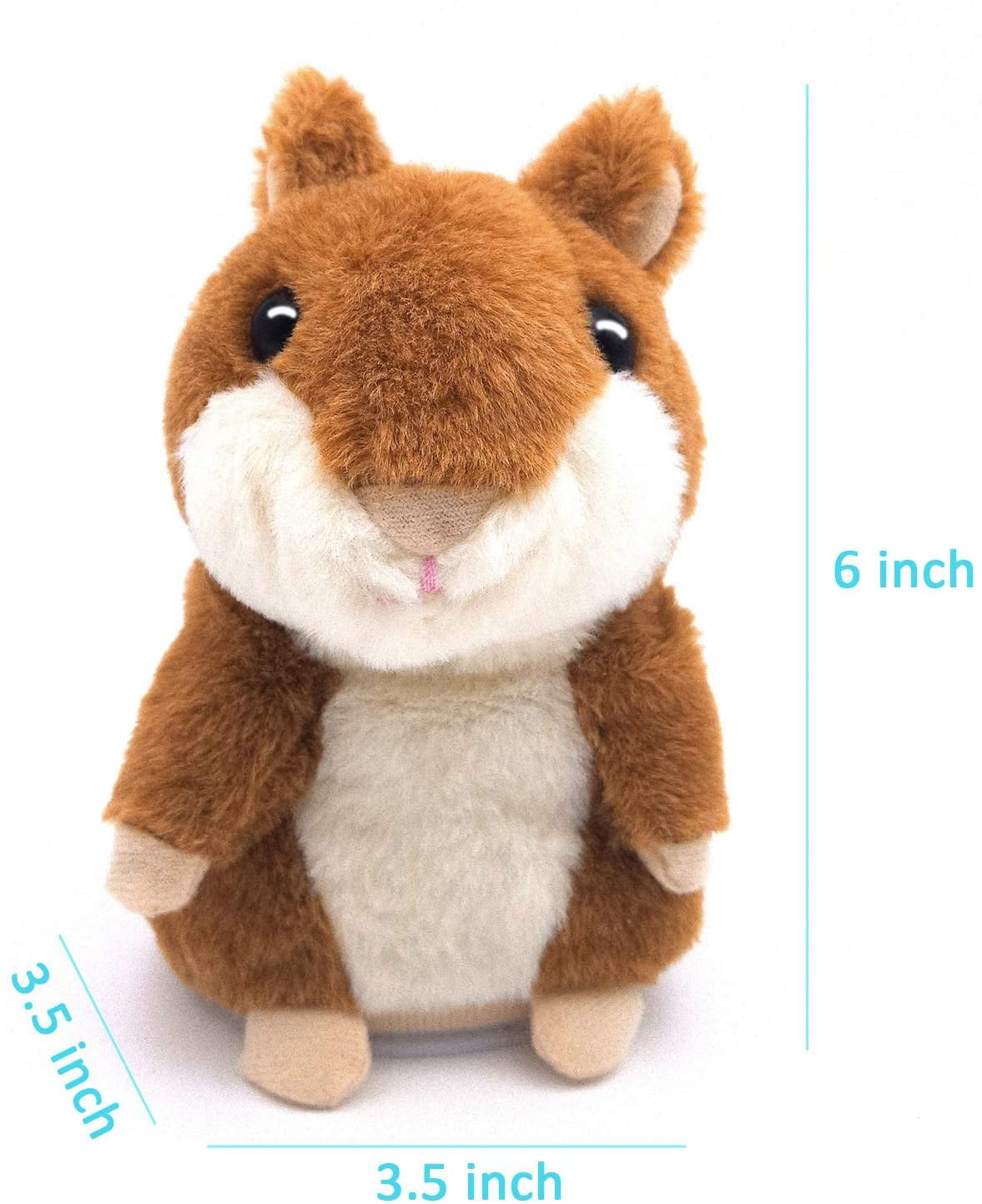 Bigger Talking Hamster - Repeats What You Say - Interactive Stuffed Plush Animal Talking Toy - Early Educational Toy, Fun Gift for Toddlers 1 2 3 Years Old, Boys & Girls, 2 Pack Included