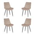 thumbnail image 1 of Ilios Innova | Paquete de 4 Sillas de Comedor Lar en Color Beige, Sillas Tapizadas de Terciopelo con Patas Metálicas Negras, Diseño Moderno y Minimalista., 1 of 9