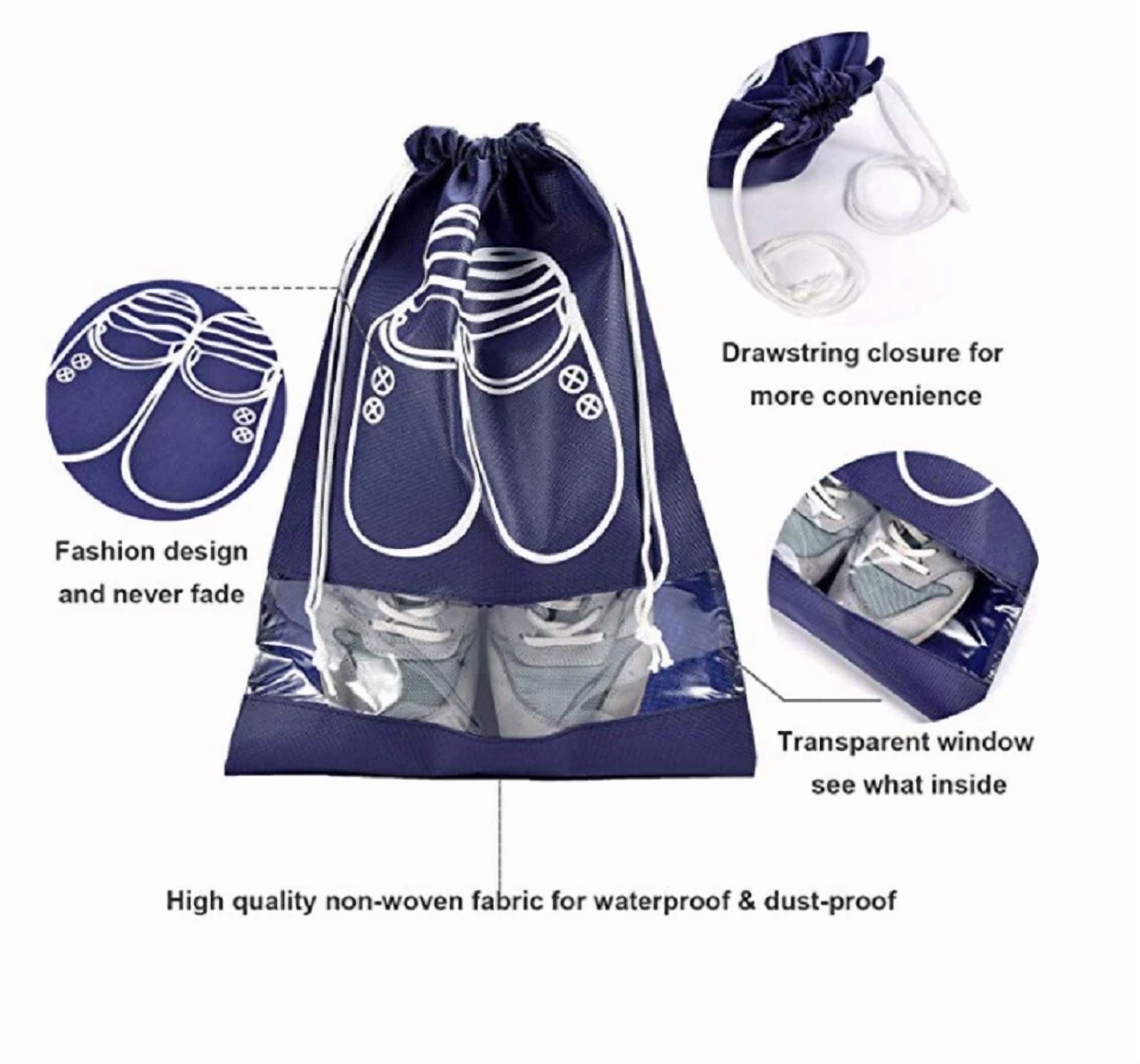 BUTTERFLY- 8-Piece Travel Shoe Bag Set – Dust-Proof Drawstring Pouch Organizer For Luggage