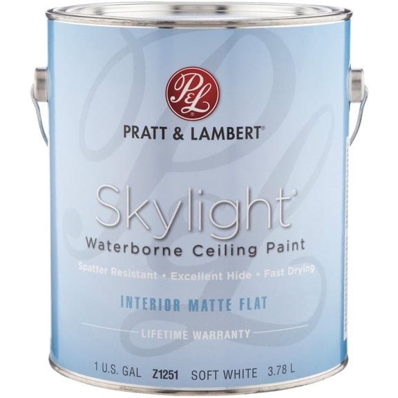 Pratt & Lambert Ceiling Paint Skylight - Low Odor, Latex-Based, Matte - 1 Gal, White