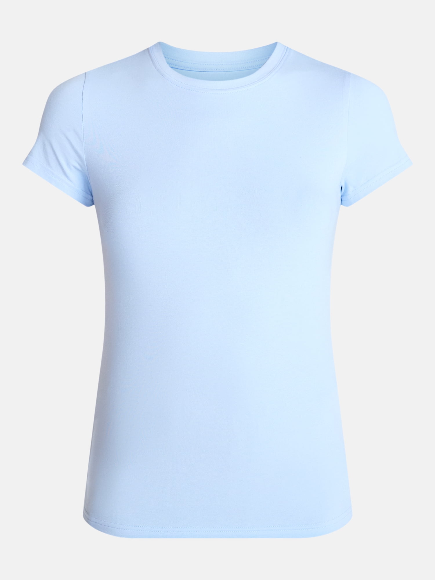 Time and Tru Women's Slim Fit Crewneck Tee with Short Sleeves, Sizes XS-XXXL