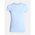 thumbnail image 6 of Time and Tru Women's Slim Fit Crewneck Tee with Short Sleeves, Sizes XS-XXXL, 6 of 6