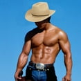 thumbnail image 3 of Men's Western Straw Cowboy Hat Adjustable Drawstring Summer Sun Hat, 3 of 3