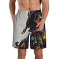 thumbnail image 2 of Uemuo Fantasy Wizard Dog Art Pattern Men's Swim Trunks Hawaiian Beach Bathing Suit Swimsuits Beach Quick-Dry Shorts with Pockets-3X-Large, 2 of 9