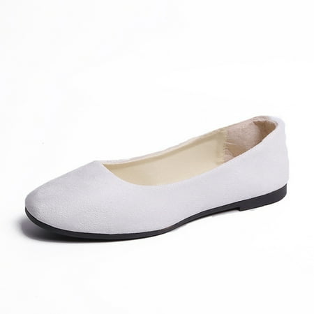 Baby Sweetie Women s Ballet Flats Classic Comfortable Slip-On Flats Wide Width Flat Shoes Lightweight Loafers Suede Dress Shoes