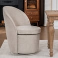 thumbnail image 2 of Kidol & Shellder Modern Swivel Accent Chair with Solid Wood Frame & Boucle Fabric Multi-Use Dining Chair, Vanity Makeup Seat - Easy Assembly Upholstered Chair, Oatmeal 2PCS, 2 of 6
