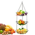 thumbnail image 4 of OUNONA Black Iron Fruit Basket for Kitchen Storage Use with Detachable 3 Tier Design and Hollow Bottom 360 Degrees Rotated Hook, 4 of 8