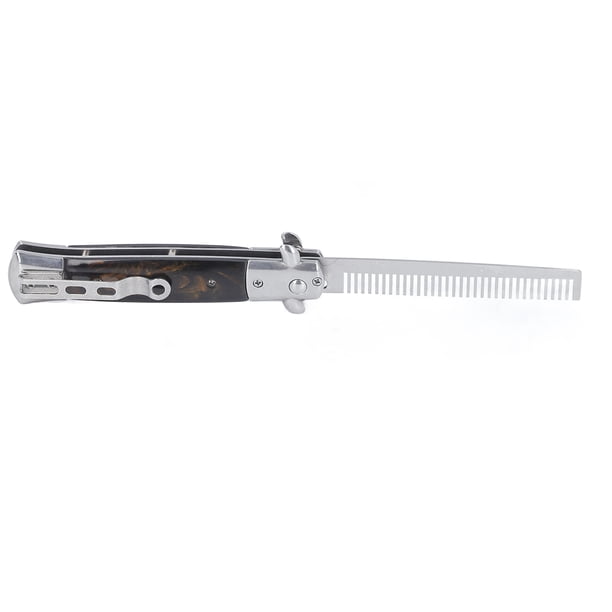 Peine Plegable de Primavera Switchblade, Peine de Aceite Autico Liviano Dura Acero Inoxidable Resistente Para Peinado para Peinado