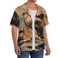 thumbnail image 2 of Rateoe Playful Otter Tropical Beach Pattern Men's Short Sleeve Classic Shirt, Casual Short-Sleeved Shirt, Lightweight Summer Shirt, Cuban Collar Shirt,Button-Front Shirt-XX-Large, 2 of 5