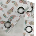 thumbnail image 4 of Ambesonne Indie Grommet Curtain, Bohemian Pastel Feather Motif, 50" x 72", Turquoise Pale Pink, 4 of 6