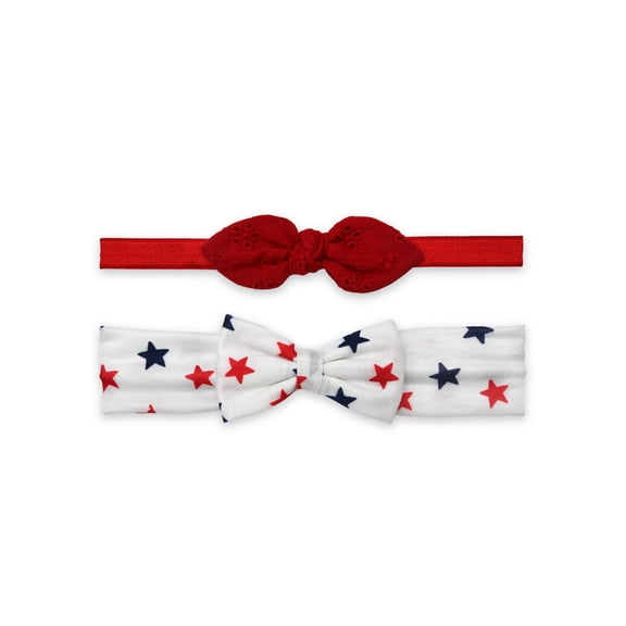 Carter's Child of Mine Infant Girl Headwrap, Americana, 2 Packs, Sizes 0-12 Months