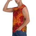 thumbnail image 3 of Bingfone Autumn Leaf Pattern Men's Tank Tops Workout Sleeveless Tee Shirts Running Beach Tanks for Men-3X-Large, 3 of 8
