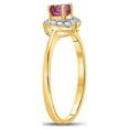 thumbnail image 3 of FB Jewels 10kt Yellow Gold Womens Round Lab-Created Pink Sapphire Heart Ring 1/10 Cttw, 3 of 4