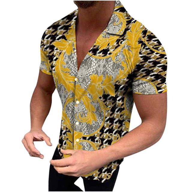 Camisas casuales de manga corta de moda de verano para hombres Pompotops oipoqjl48787
