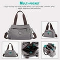 thumbnail image 6 of Omlopp Hobo Handbags Canvas Crossbody Bags for Women, Multi Compartment Tote Purse Medium Satchel-Gray - Medium, 6 of 9