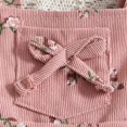 thumbnail image 6 of CAICJ98 Newborn Baby Girl Fall Winter Outfit Long Sleeve Ribbed Romper Suspender Overalls Pants Set Infant Cute Clothes (Pink,12-18 Months), 6 of 7