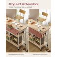 thumbnail image 3 of Isla de cocina VASAGLE UKKI013Y01 con hoja abatible 120 x 50 x 96,5 cm, 3 of 6