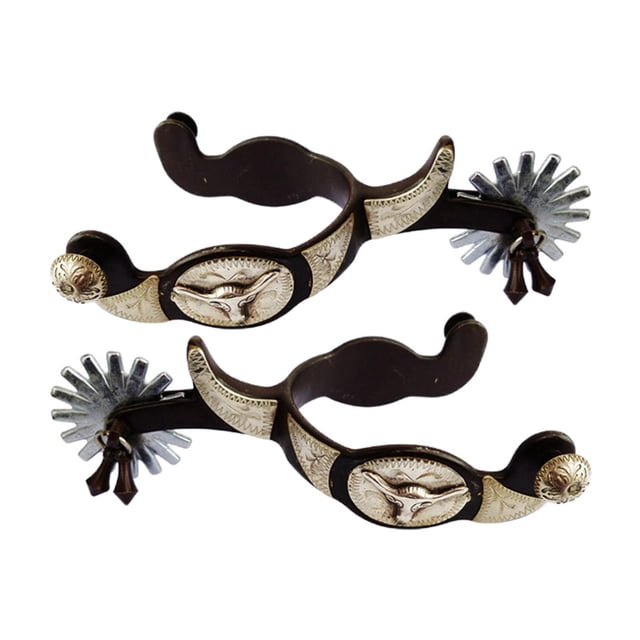 Eigraketly 2x Espuelas para caballos Espuela estilo occidental antióxido para equipos de competición Marrón oscuro Type2 NO2