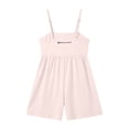 thumbnail image 4 of TEAJOPSUU Women's Sleeveless Romper Solid Color Spaghetti Strap Casual Loose Rompers for Everyday Wear Pink, 4 of 9