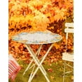 thumbnail image 5 of Fall Round Fitted Tablecloth with Elastic Thanksgiving Orange Pumpkin Tablecloths Sunflower Autumn Maple Leaves Table Cover for Kitchen Dinner Holiday Party Picnic Fits Tables up to 36"- 44" Diameter, 5 of 6