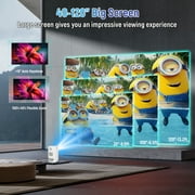 Maypug Mini Projector WiFi 6 Bluetooth, 4K 1080P Supported, 120'' Auto Keystone Screen for Home Theater